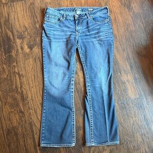 Silver Aiko low rise boot cut jeans waist 37 (J11)